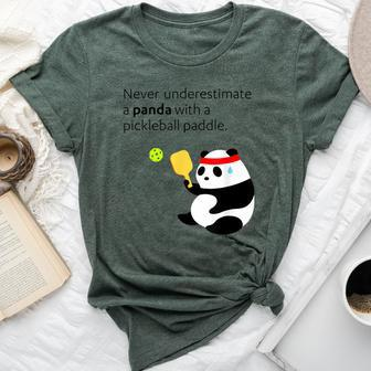 Pickleball Never Underestimate A Panda Bella Canvas T-shirt - Seseable
