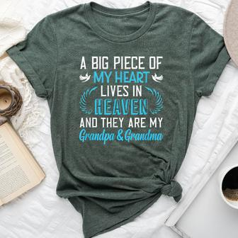 A Piece Of My Heart Lives In Heaven My Grandpa & Grandma Bella Canvas T-shirt | Mazezy