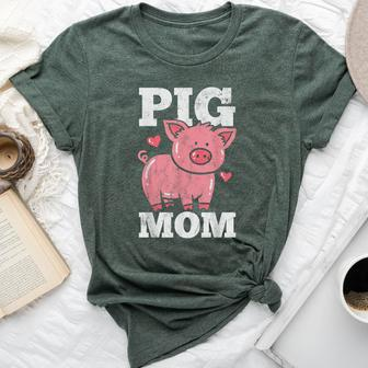 Pig Mom Mama Heart Cute Bella Canvas T-shirt | Mazezy