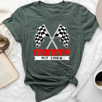 Pit Mom Crew Mommy Racing Race Car Costume Women Bella Canvas T-shirt | Mazezy