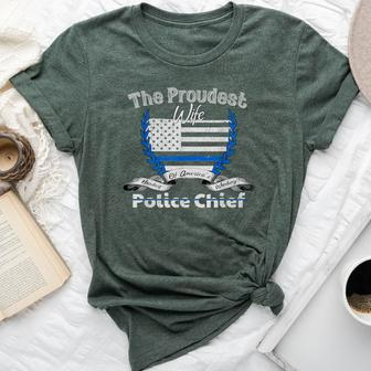 Police Chief Proud Wife Graphic Bella Canvas T-shirt | Mazezy