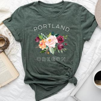 Portland Oregon Rose Lovers Gardeners Bella Canvas T-shirt | Mazezy