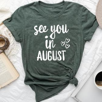 Pregnancy Announcement See You In August Bella Canvas T-shirt | Mazezy