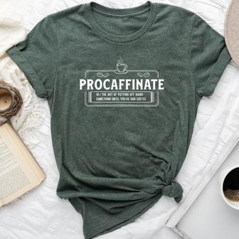Procaffinate Definition Coffee Lover Vintage Women Bella Canvas T-shirt | Mazezy