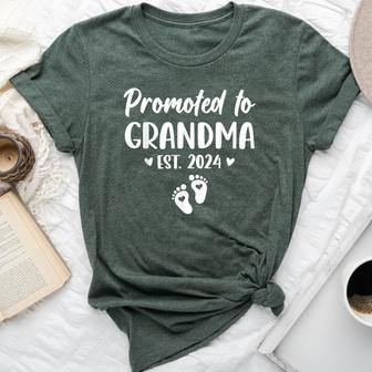 Promoted To Grandma Est 2024 New Grandma Grandmother Bella Canvas T-shirt - Seseable