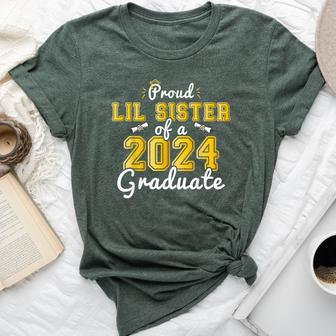 Proud Lil Sister Of A 2024 Graduate Senior 24 Graduation Bella Canvas T-shirt | Mazezy