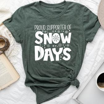 Proud Supporter Of Snow Days Teacher Christmas Bella Canvas T-shirt - Thegiftio UK