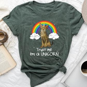 Rainbow Serengeti Trust Me I'm A Unicorn Cat Bella Canvas T-shirt | Mazezy
