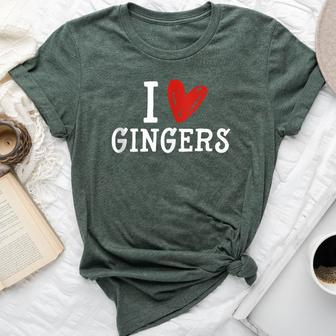 Redhead Lovers Irish I Love Gingers Bella Canvas T-shirt | Mazezy