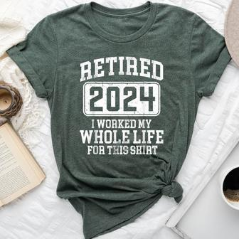 Retired 2024 Humor Retirement 2024 For Women Bella Canvas T-shirt - Thegiftio UK