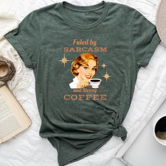 Retro 1950S Housewife Sarcasm & Strong Coffee Bella Canvas T-shirt | Mazezy