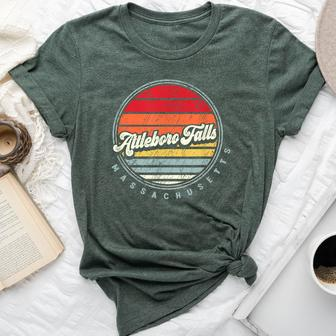 Retro Attleboro Falls Home State Cool 70S Style Sunset Bella Canvas T-shirt | Mazezy