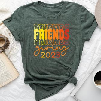 Retro Groovy Friends Giving 2023 Thanksgiving Friendsgiving Bella Canvas T-shirt | Mazezy