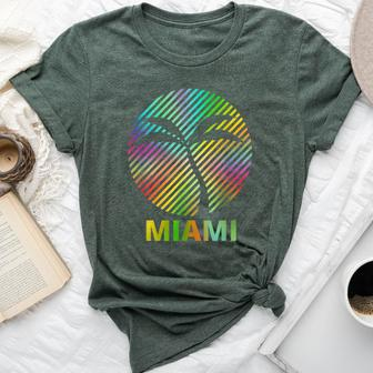 Retro Palm Miami Beach Florida State Souvenirs Boys & Girls Bella Canvas T-shirt | Mazezy
