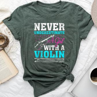 Retro Vintage Never Underestimate A Girl With A Violin Bella Canvas T-shirt - Monsterry
