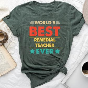 Retro World's Best Remedial Teacher Ever Bella Canvas T-shirt | Mazezy