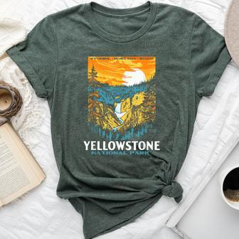 Retro Yellowstone National Park Wpa Style Lower Falls Bella Canvas T-shirt - Thegiftio UK