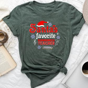 Santas Favorite Harmonica Teacher Christmas Bella Canvas T-shirt | Mazezy