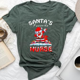 Santa's Favorite Nurse Christmas Dabbing Santa Bella Canvas T-shirt - Monsterry