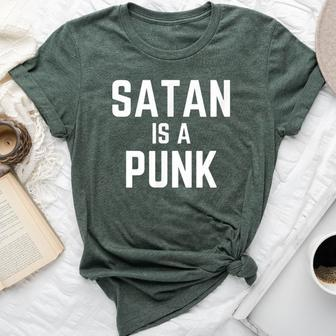 Satan Is A Punk Christian Bella Canvas T-shirt | Mazezy