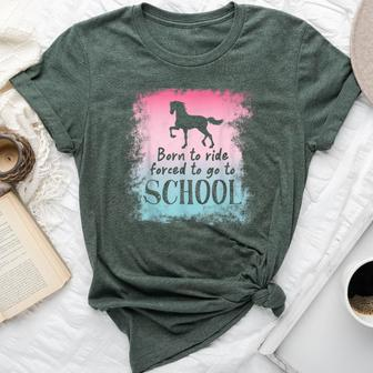 To School For Horseback Riding Horse Bella Canvas T-shirt | Mazezy