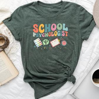 School Psychologist Groovy Psychology Teacher Bella Canvas T-shirt | Mazezy