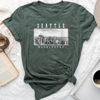 Seattle Washington Skyline Pride Space Needle Vintage Bella Canvas T-shirt | Mazezy