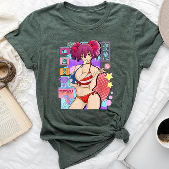 Sexy Anime Girl Waifu Japanese Cosplay Bella Canvas T-shirt | Mazezy