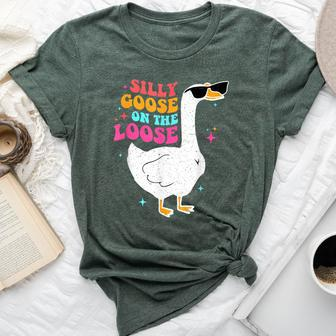 Silly Goose On The Loose Retro Vintage Groovy Bella Canvas T-shirt - Seseable