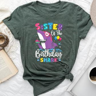Sister Of The Shark Birthday Sis Matching Family Bella Canvas T-shirt - Seseable