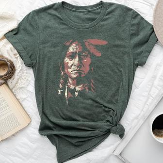 Sitting Bull Native American Chief Indian Warrior Women Bella Canvas T-shirt - Thegiftio UK