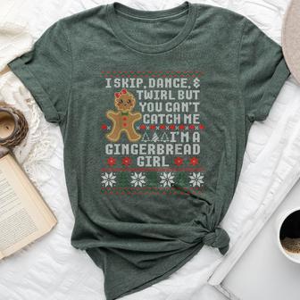 I Skip Dancer Gingerbread Girl Christmas Ugly Sweater Bella Canvas T-shirt - Thegiftio UK