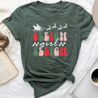 Sleigh Girl Sleigh Christmas Pun Groovy Xmas Bella Canvas T-shirt - Seseable