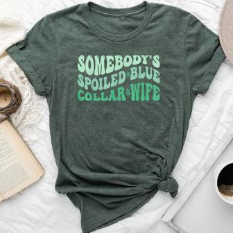 Somebody's Spoiled Blue Collar Wife Collar Worker Club Bella Canvas T-shirt | Mazezy