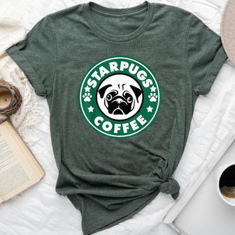 Starpugs Coffee Pug Dog Lover Bella Canvas T-shirt - Monsterry