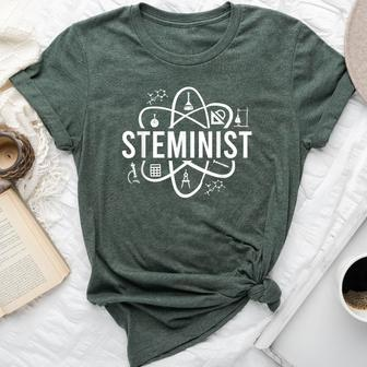 Steminist Equality Female Nerdy Student Teacher Science Geek Bella Canvas T-shirt | Mazezy