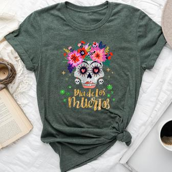 Sugar Skull Day Of The Dead Dia De Los Muertos Women Bella Canvas T-shirt | Mazezy