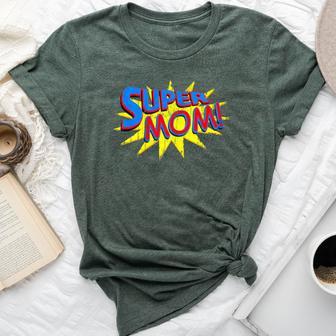 Super Mom Distressed Comic Mother Wife Bella Canvas T-shirt | Mazezy UK