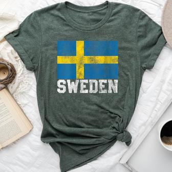 Swedish Sweden Flag National Pride Roots Country Family Bella Canvas T-shirt | Mazezy