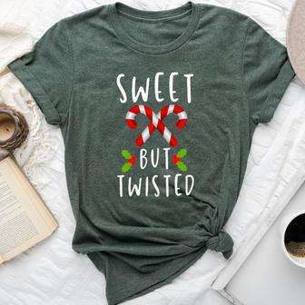 Sweet But Twisted Cute Christmas Quote For Girls And Women Bella Canvas T-shirt | Mazezy
