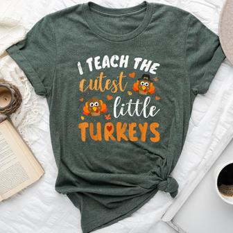 I Teach The Cutest Little Turkeys For Teacher Thanksgiving Bella Canvas T-shirt | Mazezy