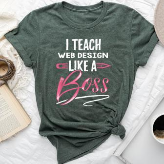 I Teach Web Like A Boss Teacher For Women Bella Canvas T-shirt | Mazezy