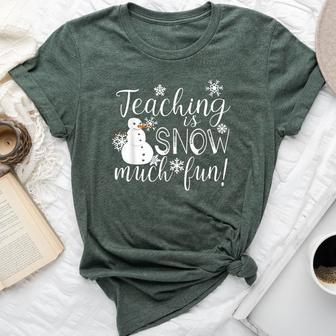 Teaching Is Snow Much Fun Winter Christmas Xmas Teacher Bella Canvas T-shirt - Thegiftio UK