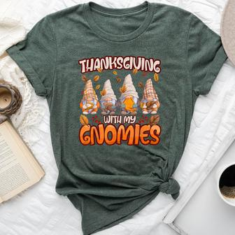 Thanksgiving With My Gnomies Fall Autumn Vibes Bella Canvas T-shirt - Thegiftio UK
