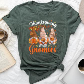 Thanksgiving With My Gnomies Fall Autumn Vibes Gnome Pumpkin Bella Canvas T-shirt - Monsterry DE