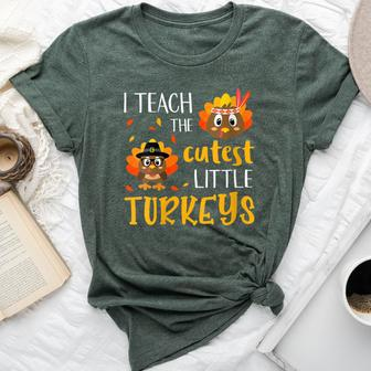 Thanksgiving I Teach The Cutest Turkeys Bella Canvas T-shirt | Mazezy
