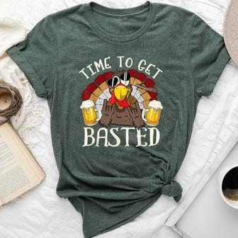Time To Get Basted Beer Costume Let's Get Adult Turkey Bella Canvas T-shirt | Mazezy