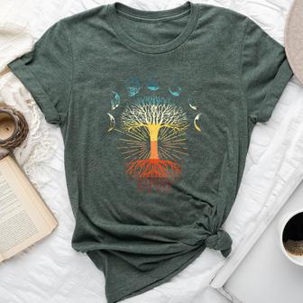 Tree Of Life Phases Of The Moon Retro Spiritual Women Bella Canvas T-shirt - Thegiftio UK