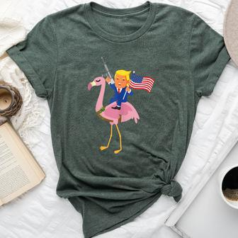 Trump Flamingo Gun Merica 2020 Election Maga Republican Bella Canvas T-shirt | Mazezy