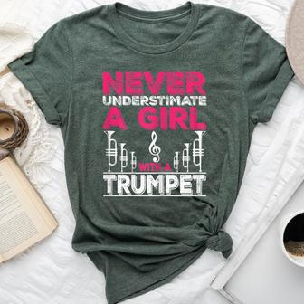 Trumpet Player Never Underestimate A Girl With A Trumpet Bella Canvas T-shirt - Monsterry